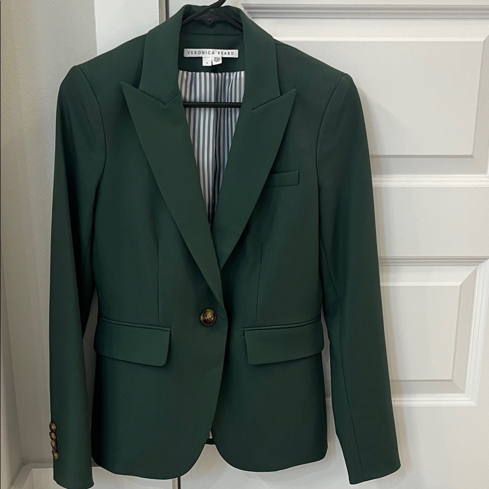 Veronica Beard Cutaway Dickey Jacket in Pinegrove